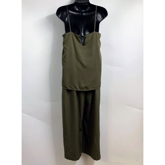 Halston Heritage Women's Stretch Twill Sage Jumpsuit Size Small NWT - Picture 2 of 15